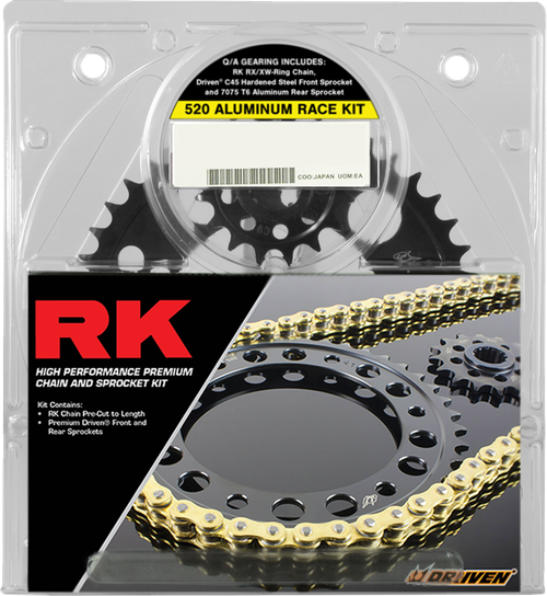 RK Chain and Sprocket Kit - 520 Aluminum Race - Gold - Suzuki GSX-R1000 [3106098DGX]