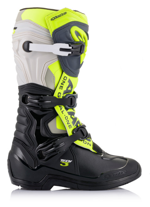 ALPINESTARS 2013018-1055-10 TECH 3 BOOTS BLK/COOL GREY/YLW/FLUO SZ 10