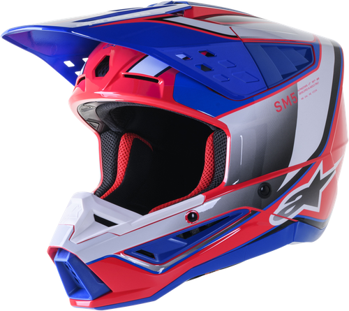 ALPINESTARS 8306823-2387-XS S-M5 SAIL HELMET WHT/DIVA PNK/ENAMEL BLU G XS