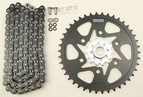 VORTEX CK6352 SPROCKET/CHAIN KIT STL/STL 14/42T SIL SX3 520-108L BLK