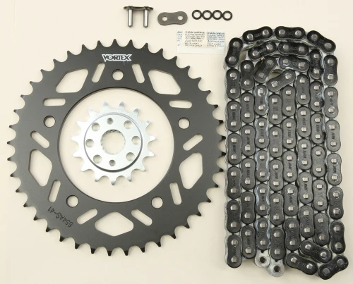 VORTEX CK6375 SPROCKET/CHAIN KIT STL/STL 15/41T SIL RX3 520-114L BLK