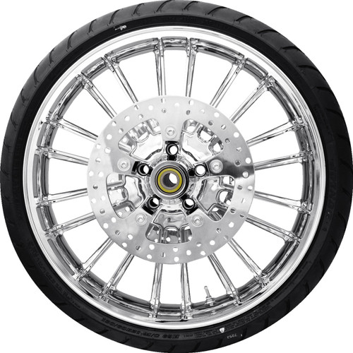 Coastal Moto Atlantic Front Wheel - Chrome (21") | Rotors (11.8") | Dunlop AE2 Tire (130/60B21) [PKG2ATL213CHABST]