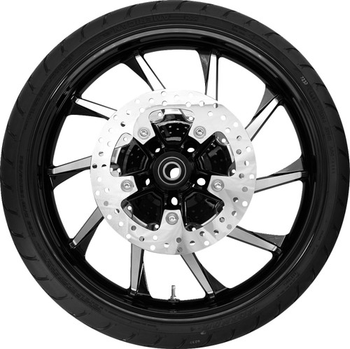 Coastal Moto Hurricane Front Wheel - Chrome (21") | Rotors (11.8") | Dunlop AE2 Tire (130/60B21) [PKG2HUR213CHABST]