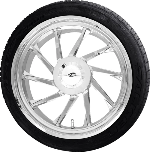 Coastal Moto Hurricane 3D Rear Left Wheel - Chrome (18") | Falken Tire (215/45ZR18) [PKGHURL187TCH]