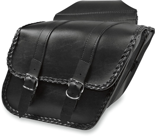 WILLIE & MAX LUGGAGE Braided Slant Saddlebag - Black - Standard [5870120]
