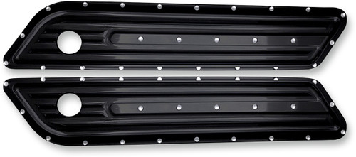 COVINGTONS Saddlebag Hinge Cover - Dimpled - Chrome [C1010C]