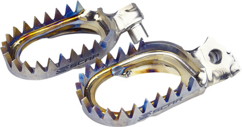 SCAR RACING Anti-Mud Foot Pegs - Titanium - Kawasaki KX [S3516AM]