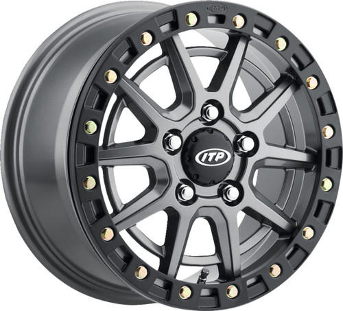 ITP Wheel - SD10 Beadlock - Front/Rear - Brushed Gray w/Black - 16x7 - 6/5.5 - 78.9 mm [1622626720B]