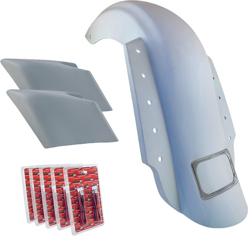 BAGGERNATION KIT-3PC-DO-STR-C 3-PIECE FENDER KIT DUAL OUTLET CHROME LICENSE FRAME/STRETCHED