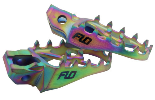 FLO MOTORSPORTS TI-792JET TITANIUM FOOT PEGS JET FUEL HON/KAW