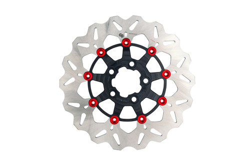 GBRAKES GBDU075 ROTOR 11.8" FLOATING WAVE RR BLACK/RED BUTTONS
