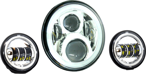 LETRIC LIGHTING CO LLC-LHK-7CH 7" LED HDLGT KIT CHR HALO W/ MNT ADAPTER