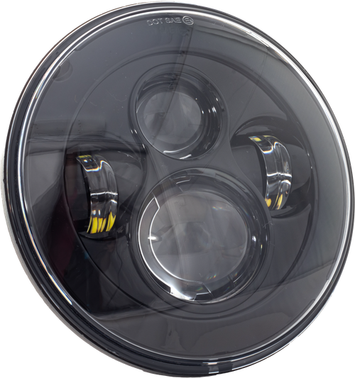 LETRIC LIGHTING CO LLC-ILH-7B 7" LED HEADLIGHT BLACK INDIAN