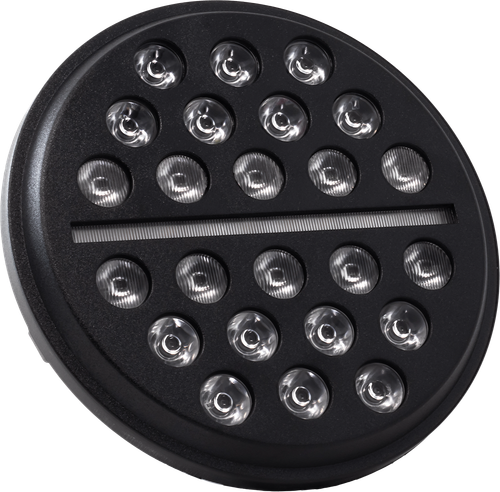 LETRIC LIGHTING CO LLC-ILHC-7B 7" LED BUCK SHOT HEADLIGHT BLK INDIAN
