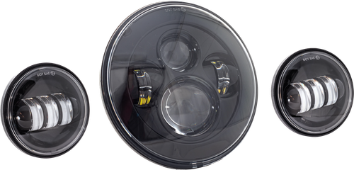 LETRIC LIGHTING CO LLC-ILHK-7B 7" LED HDLGT W/ PASS LAMPS BLK INDIAN