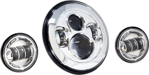 LETRIC LIGHTING CO LLC-ILHK-7C 7" LED HDLGT W/ PASS LAMPS CHR INDIAN