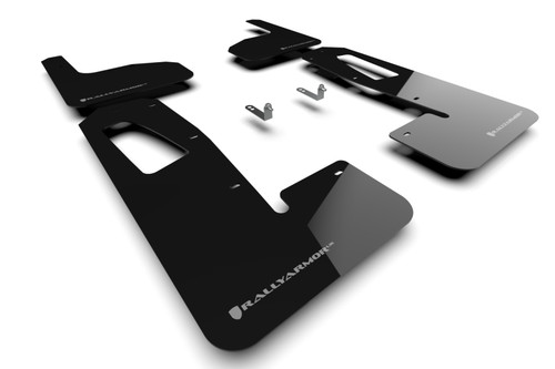 Rally Armor 22-25 Rivian R1T Black UR Mud Flap w/Dark Grey Logo - MF18-UR-BLK/DGRY