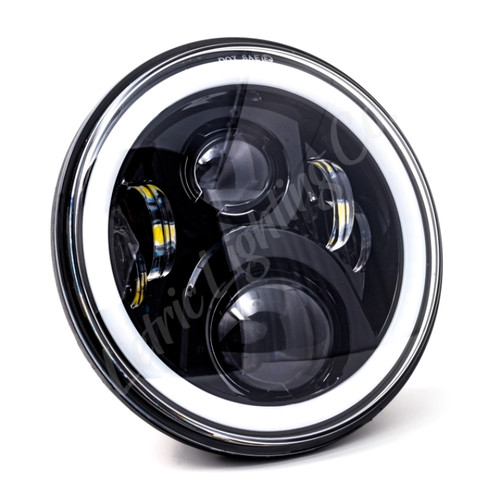 Letric Lighting 7in LED Black Full-Halo Indian - LLC-ILHC-7DB