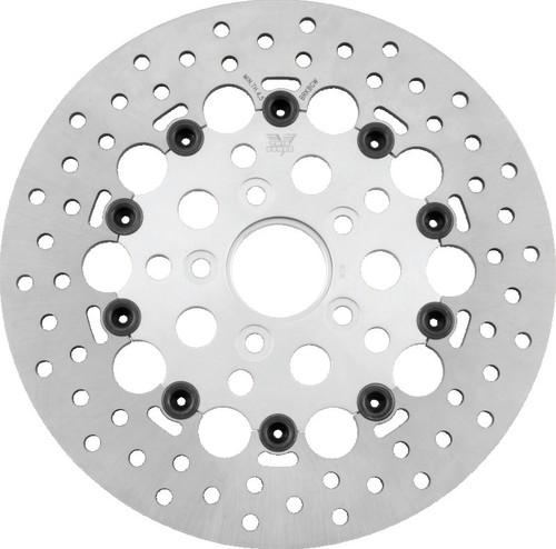 Twin Power 84-17 Big Twin Exc 11.8 and Lug Mount 84-13 XL Front 11.5 Floating Rotor W/Holes Silver - 666835