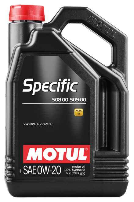 Motul 5L Specific 508 0W20 Oil - Acea A1/B1 / VW 508.00/509.00 / Porsche C20 - 107384
