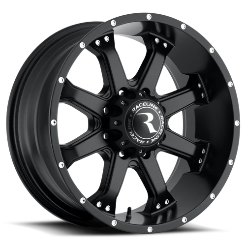 Raceline 991B Assault 17x9in / 8x165.1 BP / -12mm Offset / 125.2mm Bore - Satin Black Wheel - 991B-79080-12
