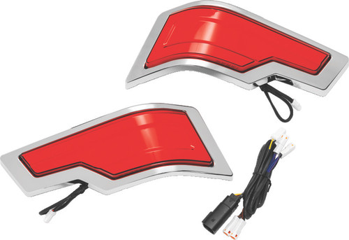 Kuryakyn Tracer Tour-Pak Rear Lights Chrome Red Lens - 2954