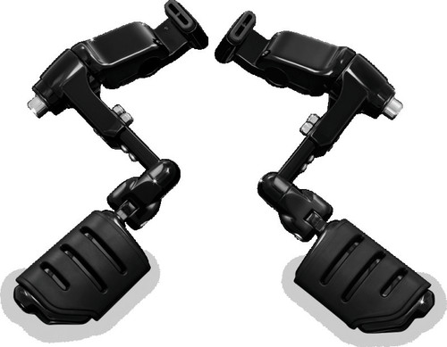 Kuryakyn Ergo III Adjustable Mount With Trident Dually ISO Pegs Gloss Black - 3990