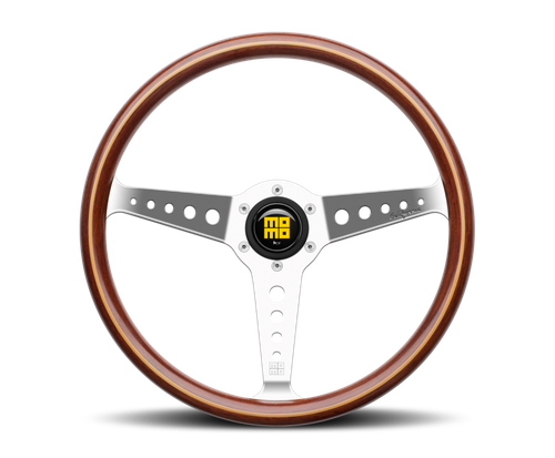 Momo California Wood Steering Wheel 360 mm - Mahogany Wood/Polished Spokes - CAL36WD0P