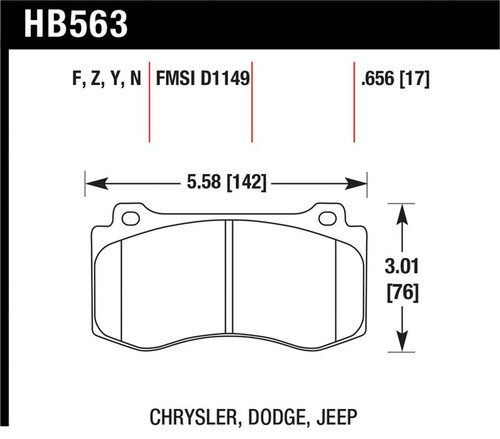 Hawk 06-07 Dodge Magnum SRT8 / 06-09 Challenger SRT8 / 05-07/09 Chrysler 300 C SRT8 Performance Cera - HB563Z.656
