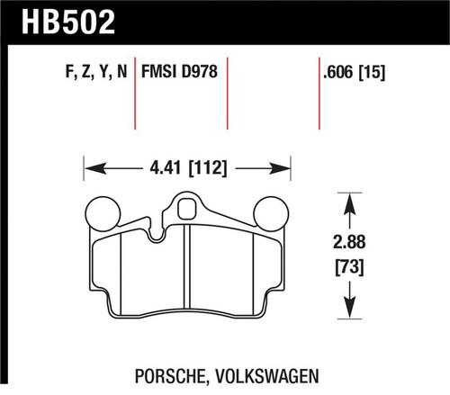 Hawk 2007-2014 Audi Q7 Premium HPS 5.0 Rear Brake Pads - HB502B.606