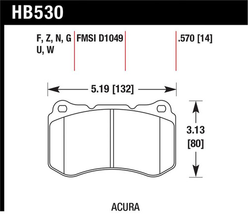Hawk HP+ Street Brake Pads - HB530N.570