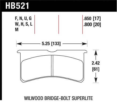 Hawk Wilwood Superlite DTC-70 Race Brake Pads - HB521U.800