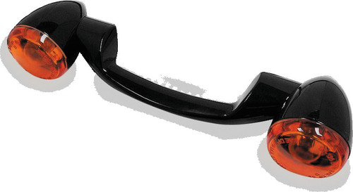 Bikers Choice 91-08 Touring 86-17 FLST Narrow Black Rear Turn Signal Bar Kit W/Amber Lens - 491157