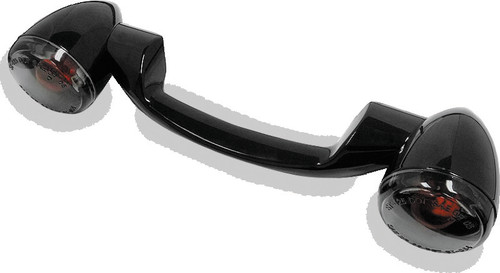 Bikers Choice 91-08 Touring 86-17 FLST Narrow Black Rear Turn Signal Bar Kit W/Smoke Lens - 491159