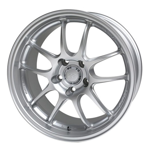 Enkei PF01 18x8.5 48mm Offset 5x114.3 Bolt Pattern 75 Bore Dia Silver Wheel 08-10 Subaru STI - 460-885-6648SP