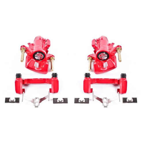 Power Stop 94-01 Acura Integra Rear Red Calipers w/Brackets - Pair - S1556