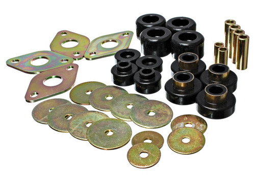 Energy Suspension Body Mount Set-Reg Access & Dbl Cab - Black - 8.4109G