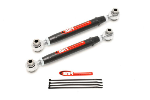 BMR 10-15 5th Gen Camaro Rear Adj. Rod Ends Toe Rods - Black Hammertone - TR004H