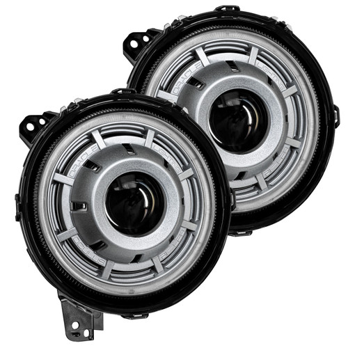 Oracle Oculus Bi-LED Projector Headlights for Jeep JL/Gladiator JT Satin Silver 5500K - 5839-504-PSC