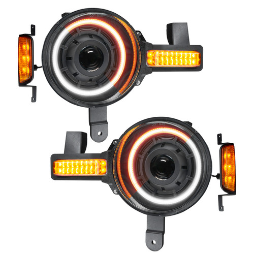 Oracle 2021+ Ford Bronco Oculus Bi-LED Projector Headlights - Amber/White Switchback - 5886-023