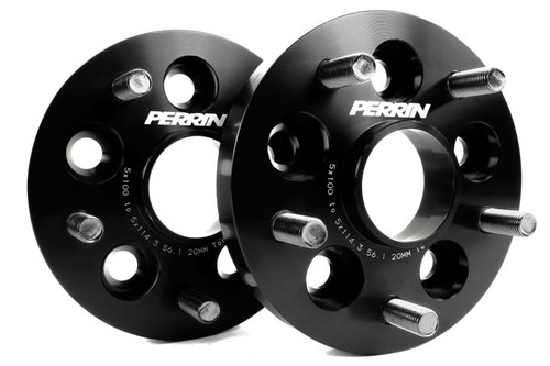 PERRIN Subaru/Toyota/Scion 20mm Wheel Adapter (Bolt-On Type) 5x100 to 5x114.3 w/56mm Hub - Pair - PSP-WHL-220BK