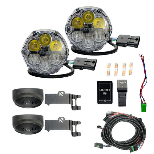 Nacho Lighting Toyota Nacho SAE Only Plug N Play Fog Light Kit - White - V3TO1KWSO