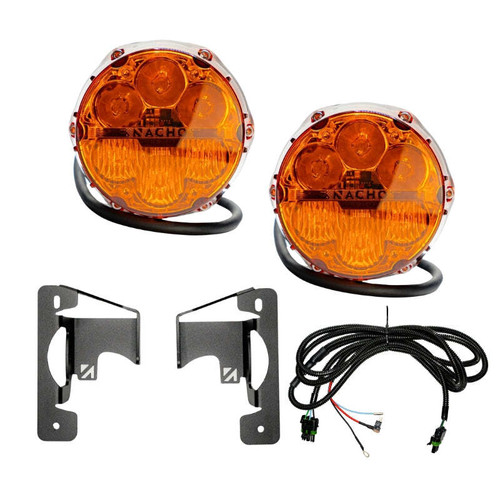 Nacho Lighting Jeep JL/JT Nacho SAE Only Amber Plug N Play Fog Light Kit (Bumper Kit) - V3JW2KASO