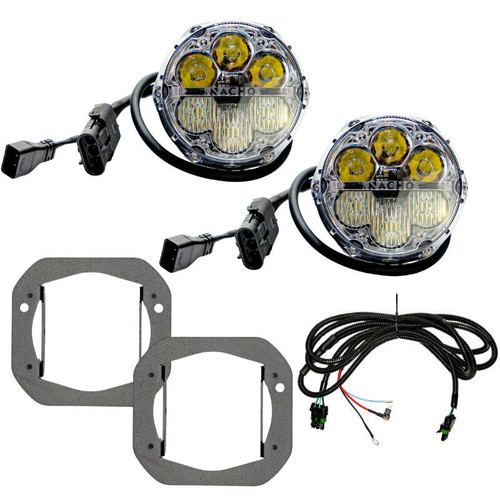 Nacho Lighting Jeep JL/JT SAE Combo White Plug N Play Fog Light Kit (1pc Bumper Kit) - V3JW1KWSM