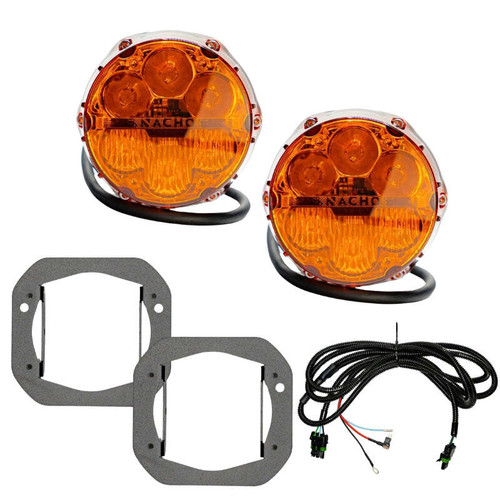 Nacho Lighting Jeep JL/JT SAE Combo Amber Plug N Play Fog Light Kit (1pc Bumper Kit) - V3JW1KASM