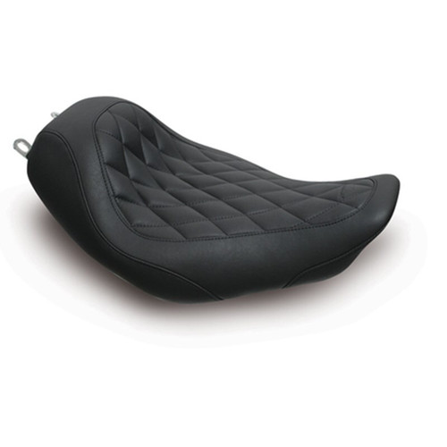 Mustang 08-21 Harley Electra Glide Std,Rd Glide,Rd King,Str Glide Solo Seat Diamond Stitch -Brown - 76735