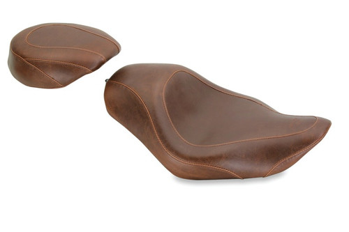 Mustang 04-21 Harley Sportster Wide Tripper Solo Seat - Distressed Brown - 76726