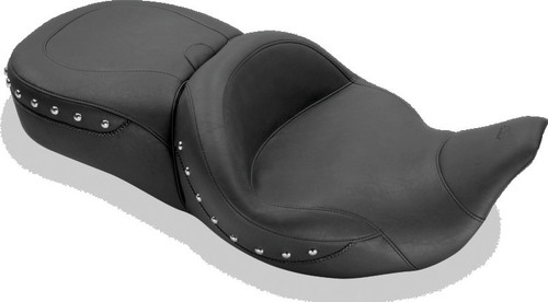 Mustang 08-21 Harley Electra Glide,Rd Glide,Rd King,Str Glide Super Touring 1PC Seat w/Studs - Black - 79546
