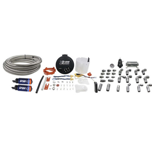 DeatschWerks 2006+ X2 Series Fuel Pump Module w/ Dual DW400 Pumps and Return PTFE Plumbing Kit - 9-401-614-7060