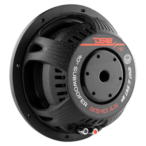 DS18 10in 600 Watts RMS 4 ohm SVC Shallow Mount Fiber Glass Subwoofer IXS Series - IXS10.4S